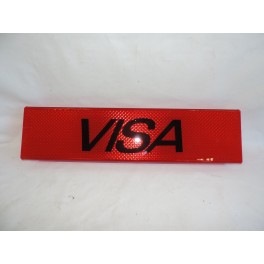 Red decorative plate "Visa"