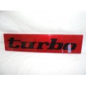 Plaque décorative arrière rouge "Turbo"