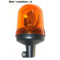 Feu gyrophare orange complet 12V sur hampe AJBA GF10