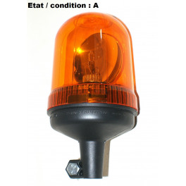 Feu gyrophare orange complet 12V sur hampe AJBA GF10