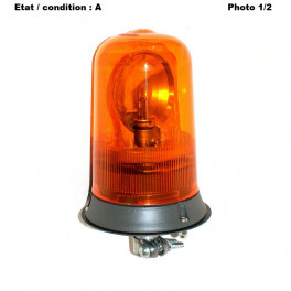 Complete orange rotating beacon 12V on pole ELECTRA M519