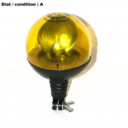 Complete yellow rotating beacon 24V on pole SIRENA