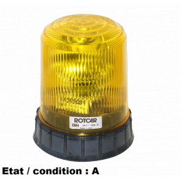 Complete yellow rotating beacon 24V SIRENA Rotcar