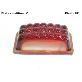 Cabochon feu rouge + &eacute;clairage plaque immatriculation AUTEROCHE (verre)