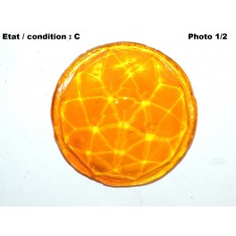 Cabochon feu clignotant &agrave; facettes (verre)