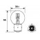 BA21s - Bulb 6V / 8V 50B clear (wavy sphere)