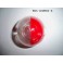 Cabochon feu gabarit rouge/cristal "obus" AXO (verre)