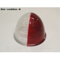 SCINTEX R6 1838/6 - Cabochon feu ogival cristal et rouge (bord stri&eacute;)