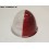 SCINTEX R6 1838/6 - Cabochon feu ogival cristal et rouge (bord strié)
