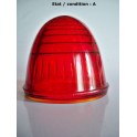 Cabochon feu rouge "obus" SEIMA (verre)