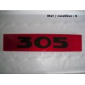 Plaque décorative arrière rouge "305"