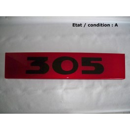 Plaque d&eacute;corative arri&egrave;re rouge "305"