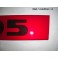 Red decorative plate "104 ZS"