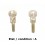 Pair of cristal screws 52mm