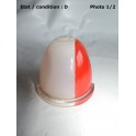 Cabochon feu gabarit rouge/blanc "obus" AXO (verre)