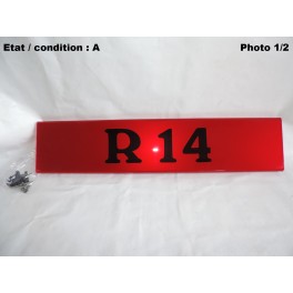 Plaque d&eacute;corative arri&egrave;re rouge "R14"